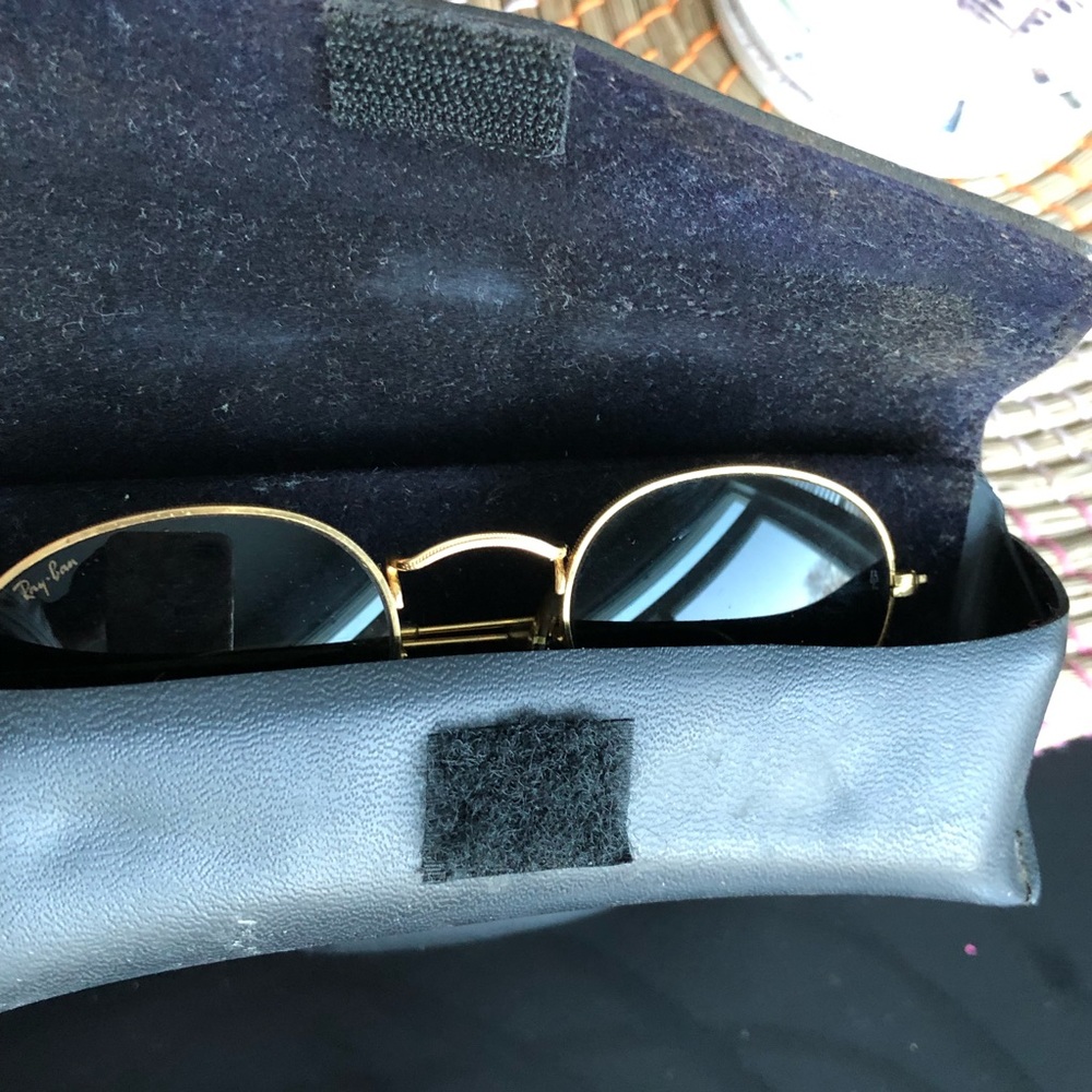 Vintage Bausch & Lomb Ray-Ban Gold Tone Oval Green Shade Sunglasses - Picture 11 of 15